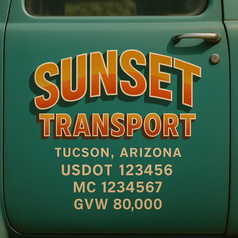 Custom Truck Door Lettering Decal Sticker Signs for US DOT Compliance | Custom USDOT Signs For Compliance | Add Your DOT, MC, GVW, CA, KYU, VIN Or Any Regulation Numbers You Need (Set of 2)