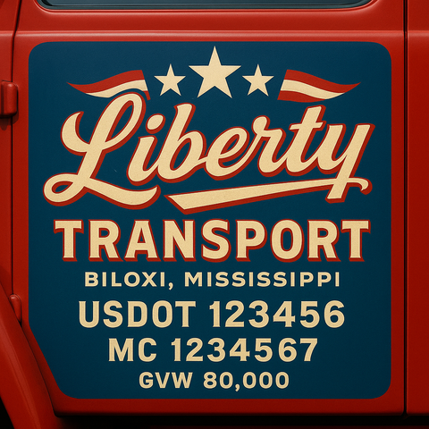 Custom Truck Door Lettering Decal Sticker Signs for US DOT Compliance | Custom USDOT Signs For Compliance | Add Your DOT, MC, GVW, CA, KYU, VIN Or Any Regulation Numbers You Need (Set of 2)