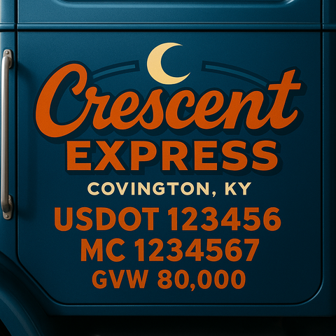 Custom Truck Door Lettering Decal Sticker Signs for US DOT Compliance | Custom USDOT Signs For Compliance | Add Your DOT, MC, GVW, CA, KYU, VIN Or Any Regulation Numbers You Need (Set of 2)