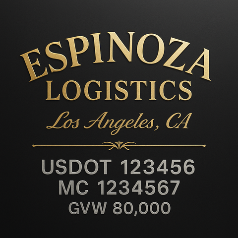 Custom Truck Door Lettering Decal Sticker Signs for US DOT Compliance | Custom USDOT Signs For Compliance | Add Your DOT, MC, GVW, CA, KYU, VIN Or Any Regulation Numbers You Need (Set of 2)