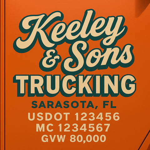 Custom Truck Door Lettering Decal Sticker Signs for US DOT Compliance | Custom USDOT Signs For Compliance | Add Your DOT, MC, GVW, CA, KYU, VIN Or Any Regulation Numbers You Need (Set of 2)