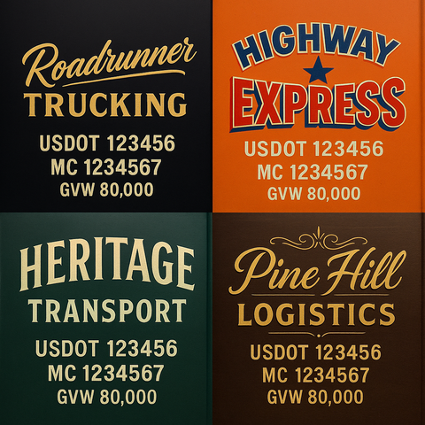 Custom Truck Door Lettering Decal Sticker Signs for US DOT Compliance | Custom USDOT Signs For Compliance | Add Your DOT, MC, GVW, CA, KYU, VIN Or Any Regulation Numbers You Need (Set of 2)