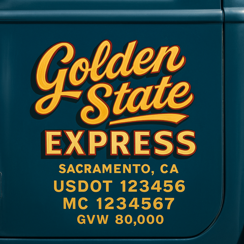 Custom Truck Door Lettering Decal Sticker Signs for US DOT Compliance | Custom USDOT Signs For Compliance | Add Your DOT, MC, GVW, CA, KYU, VIN Or Any Regulation Numbers You Need (Set of 2)