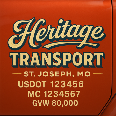 Custom Truck Door Lettering Decal Sticker Signs for US DOT Compliance | Custom USDOT Signs For Compliance | Add Your DOT, MC, GVW, CA, KYU, VIN Or Any Regulation Numbers You Need (Set of 2)