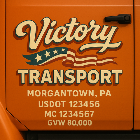 Custom Truck Door Lettering Decal Sticker Signs for US DOT Compliance | Custom USDOT Signs For Compliance | Add Your DOT, MC, GVW, CA, KYU, VIN Or Any Regulation Numbers You Need (Set of 2)