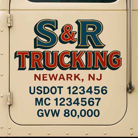 Custom Truck Door Lettering Decal Sticker Signs for US DOT Compliance | Custom USDOT Signs For Compliance | Add Your DOT, MC, GVW, CA, KYU, VIN Or Any Regulation Numbers You Need (Set of 2)