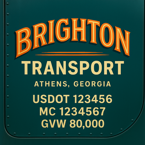 Custom Truck Door Lettering Decal Sticker Signs for US DOT Compliance | Custom USDOT Signs For Compliance | Add Your DOT, MC, GVW, CA, KYU, VIN Or Any Regulation Numbers You Need (Set of 2)