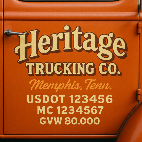 Custom Truck Door Lettering Decal Sticker Signs for US DOT Compliance | Custom USDOT Signs For Compliance | Add Your DOT, MC, GVW, CA, KYU, VIN Or Any Regulation Numbers You Need (Set of 2)