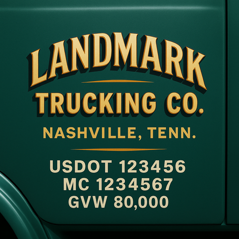 Custom Truck Door Lettering Decal Sticker Signs for US DOT Compliance | Custom USDOT Signs For Compliance | Add Your DOT, MC, GVW, CA, KYU, VIN Or Any Regulation Numbers You Need (Set of 2)