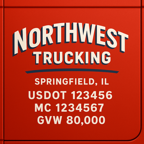 Custom Truck Door Lettering Decal Sticker Signs for US DOT Compliance | Custom USDOT Signs For Compliance | Add Your DOT, MC, GVW, CA, KYU, VIN Or Any Regulation Numbers You Need (Set of 2)