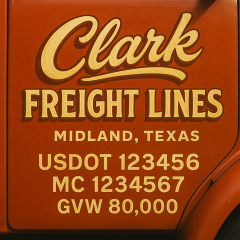 Custom Truck Door Lettering Decal Sticker Signs for US DOT Compliance | Custom USDOT Signs For Compliance | Add Your DOT, MC, GVW, CA, KYU, VIN Or Any Regulation Numbers You Need (Set of 2)