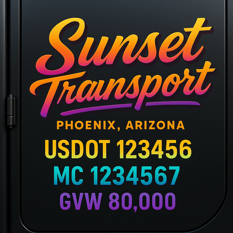 Custom Truck Door Lettering Decal Sticker Signs for US DOT Compliance | Custom USDOT Signs For Compliance | Add Your DOT, MC, GVW, CA, KYU, VIN Or Any Regulation Numbers You Need (Set of 2)