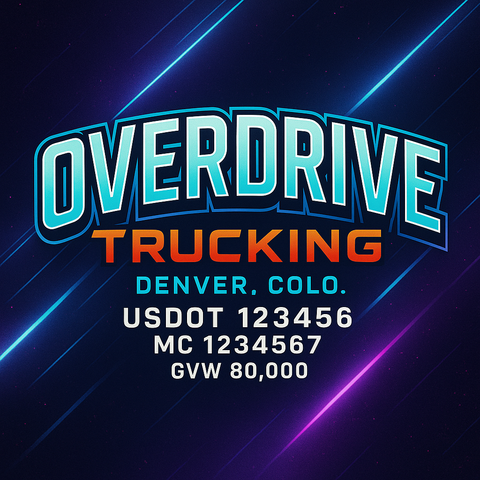 Custom Truck Door Lettering Decal Sticker Signs for US DOT Compliance | Custom USDOT Signs For Compliance | Add Your DOT, MC, GVW, CA, KYU, VIN Or Any Regulation Numbers You Need (Set of 2)
