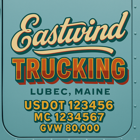 Custom Truck Door Lettering Decal Sticker Signs for US DOT Compliance | Custom USDOT Signs For Compliance | Add Your DOT, MC, GVW, CA, KYU, VIN Or Any Regulation Numbers You Need (Set of 2)