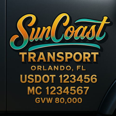 Custom Truck Door Lettering Decal Sticker Signs for US DOT Compliance | Custom USDOT Signs For Compliance | Add Your DOT, MC, GVW, CA, KYU, VIN Or Any Regulation Numbers You Need (Set of 2)