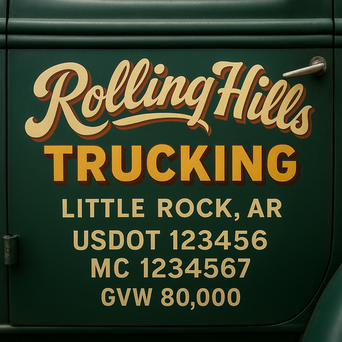 Custom Truck Door Lettering Decal Sticker Signs for US DOT Compliance | Custom USDOT Signs For Compliance | Add Your DOT, MC, GVW, CA, KYU, VIN Or Any Regulation Numbers You Need (Set of 2)