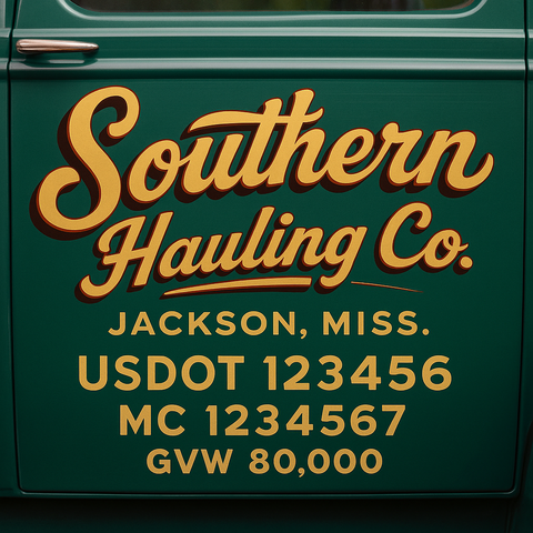 Custom Truck Door Lettering Decal Sticker Signs for US DOT Compliance | Custom USDOT Signs For Compliance | Add Your DOT, MC, GVW, CA, KYU, VIN Or Any Regulation Numbers You Need (Set of 2)