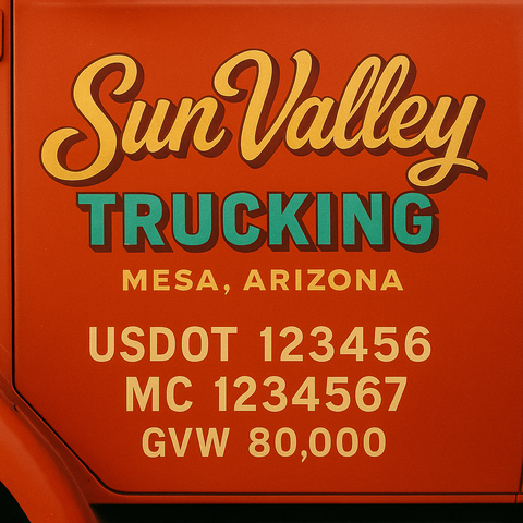 Custom Truck Door Lettering Decal Sticker Signs for US DOT Compliance | Custom USDOT Signs For Compliance | Add Your DOT, MC, GVW, CA, KYU, VIN Or Any Regulation Numbers You Need (Set of 2)
