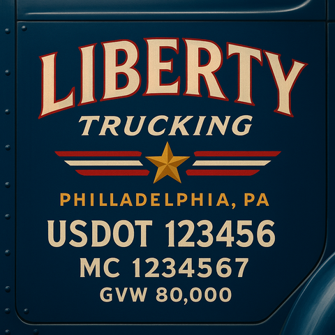 Custom Truck Door Lettering Decal Sticker Signs for US DOT Compliance | Custom USDOT Signs For Compliance | Add Your DOT, MC, GVW, CA, KYU, VIN Or Any Regulation Numbers You Need (Set of 2)
