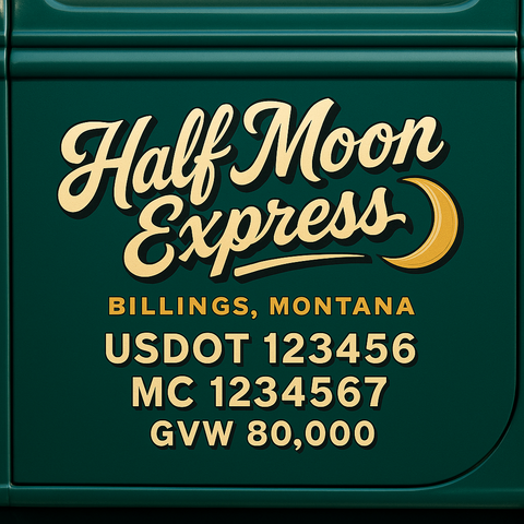 Custom Truck Door Lettering Decal Sticker Signs for US DOT Compliance | Custom USDOT Signs For Compliance | Add Your DOT, MC, GVW, CA, KYU, VIN Or Any Regulation Numbers You Need (Set of 2)