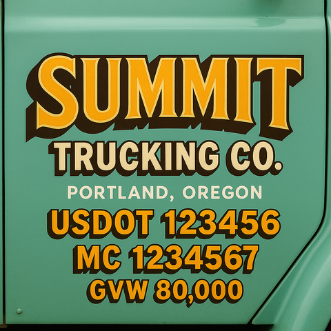Custom Truck Door Lettering Decal Sticker Signs for US DOT Compliance | Custom USDOT Signs For Compliance | Add Your DOT, MC, GVW, CA, KYU, VIN Or Any Regulation Numbers You Need (Set of 2)