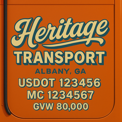 Custom Truck Door Lettering Decal Sticker Signs for US DOT Compliance | Custom USDOT Signs For Compliance | Add Your DOT, MC, GVW, CA, KYU, VIN Or Any Regulation Numbers You Need (Set of 2)