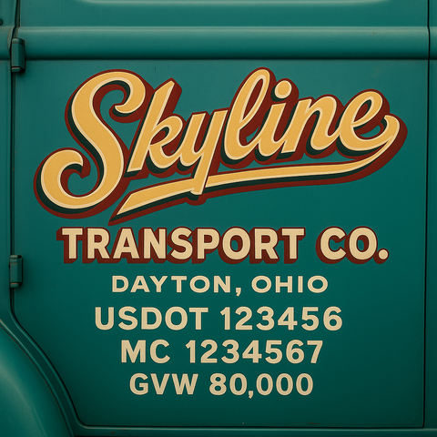 Custom Truck Door Lettering Decal Sticker Signs for US DOT Compliance | Custom USDOT Signs For Compliance | Add Your DOT, MC, GVW, CA, KYU, VIN Or Any Regulation Numbers You Need (Set of 2)