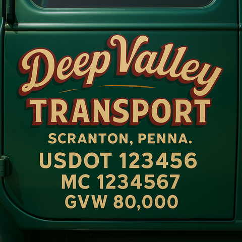 Custom Truck Door Lettering Decal Sticker Signs for US DOT Compliance | Custom USDOT Signs For Compliance | Add Your DOT, MC, GVW, CA, KYU, VIN Or Any Regulation Numbers You Need (Set of 2)