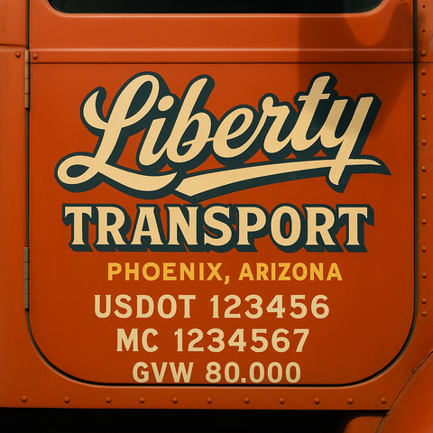 Custom Truck Door Lettering Decal Sticker Signs for US DOT Compliance | Custom USDOT Signs For Compliance | Add Your DOT, MC, GVW, CA, KYU, VIN Or Any Regulation Numbers You Need (Set of 2)