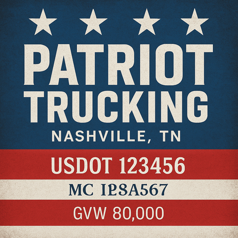 Custom Truck Door Lettering Decal Sticker Signs for US DOT Compliance | Custom USDOT Signs For Compliance | Add Your DOT, MC, GVW, CA, KYU, VIN Or Any Regulation Numbers You Need (Set of 2)
