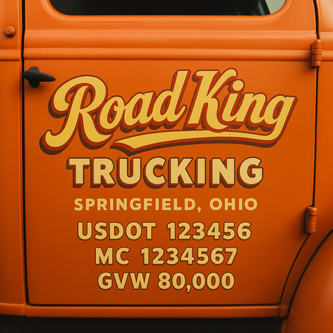Custom Truck Door Lettering Decal Sticker Signs for US DOT Compliance | Custom USDOT Signs For Compliance | Add Your DOT, MC, GVW, CA, KYU, VIN Or Any Regulation Numbers You Need (Set of 2)