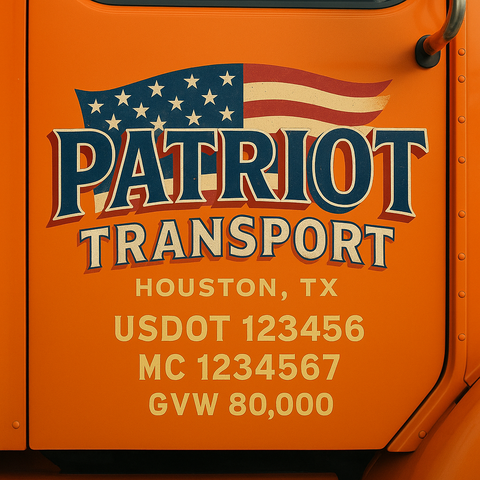 Custom Truck Door Lettering Decal Sticker Signs for US DOT Compliance | Custom USDOT Signs For Compliance | Add Your DOT, MC, GVW, CA, KYU, VIN Or Any Regulation Numbers You Need (Set of 2)