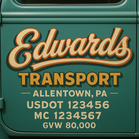 Custom Truck Door Lettering Decal Sticker Signs for US DOT Compliance | Custom USDOT Signs For Compliance | Add Your DOT, MC, GVW, CA, KYU, VIN Or Any Regulation Numbers You Need (Set of 2)