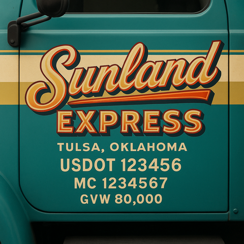 Custom Truck Door Lettering Decal Sticker Signs for US DOT Compliance | Custom USDOT Signs For Compliance | Add Your DOT, MC, GVW, CA, KYU, VIN Or Any Regulation Numbers You Need (Set of 2)
