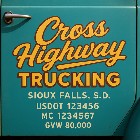 Custom Truck Door Lettering Decal Sticker Signs for US DOT Compliance | Custom USDOT Signs For Compliance | Add Your DOT, MC, GVW, CA, KYU, VIN Or Any Regulation Numbers You Need (Set of 2)