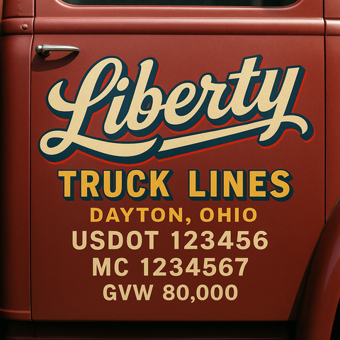 Custom Truck Door Lettering Decal Sticker Signs for US DOT Compliance | Custom USDOT Signs For Compliance | Add Your DOT, MC, GVW, CA, KYU, VIN Or Any Regulation Numbers You Need (Set of 2)