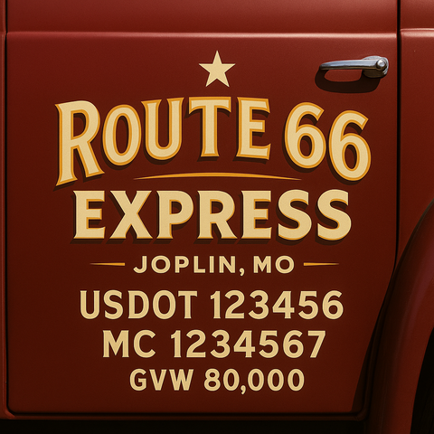 Custom Truck Door Lettering Decal Sticker Signs for US DOT Compliance | Custom USDOT Signs For Compliance | Add Your DOT, MC, GVW, CA, KYU, VIN Or Any Regulation Numbers You Need (Set of 2)