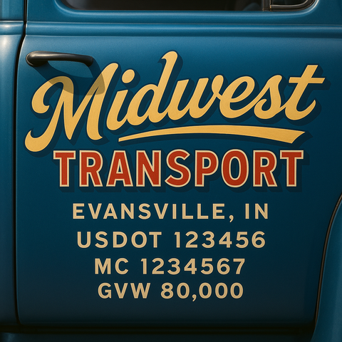 Custom Truck Door Lettering Decal Sticker Signs for US DOT Compliance | Custom USDOT Signs For Compliance | Add Your DOT, MC, GVW, CA, KYU, VIN Or Any Regulation Numbers You Need (Set of 2)