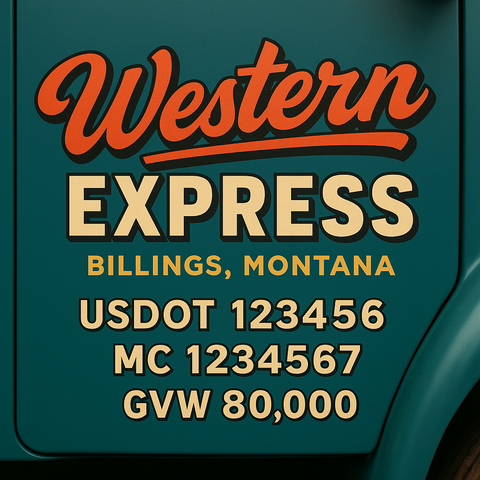 Custom Truck Door Lettering Decal Sticker Signs for US DOT Compliance | Custom USDOT Signs For Compliance | Add Your DOT, MC, GVW, CA, KYU, VIN Or Any Regulation Numbers You Need (Set of 2)