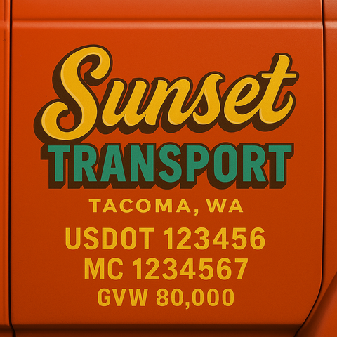 Custom Truck Door Lettering Decal Sticker Signs for US DOT Compliance | Custom USDOT Signs For Compliance | Add Your DOT, MC, GVW, CA, KYU, VIN Or Any Regulation Numbers You Need (Set of 2)
