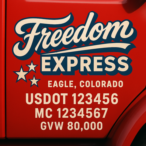 Custom Truck Door Lettering Decal Sticker Signs for US DOT Compliance | Custom USDOT Signs For Compliance | Add Your DOT, MC, GVW, CA, KYU, VIN Or Any Regulation Numbers You Need (Set of 2)