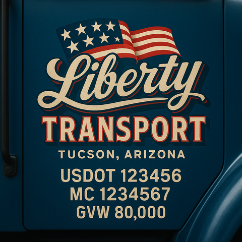 Custom Truck Door Lettering Decal Sticker Signs for US DOT Compliance | Custom USDOT Signs For Compliance | Add Your DOT, MC, GVW, CA, KYU, VIN Or Any Regulation Numbers You Need (Set of 2)