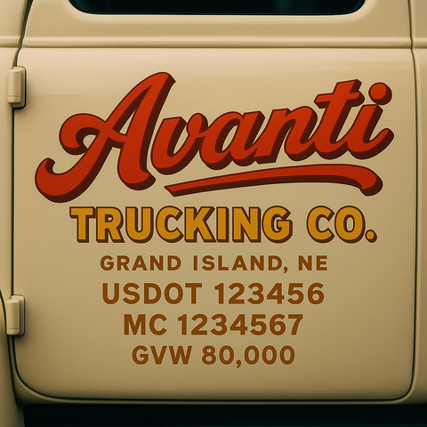 Custom Truck Door Lettering Decal Sticker Signs for US DOT Compliance | Custom USDOT Signs For Compliance | Add Your DOT, MC, GVW, CA, KYU, VIN Or Any Regulation Numbers You Need (Set of 2)