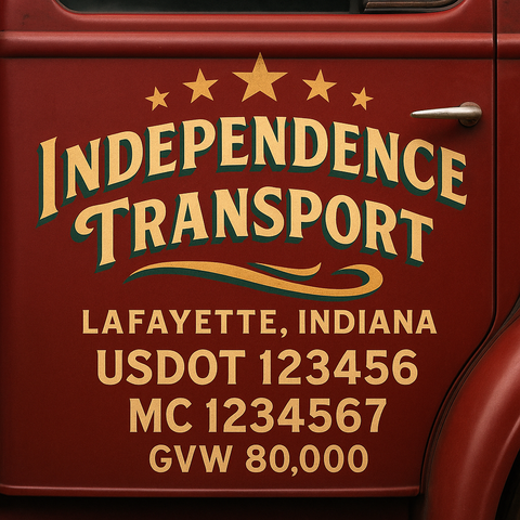 Custom Truck Door Lettering Decal Sticker Signs for US DOT Compliance | Custom USDOT Signs For Compliance | Add Your DOT, MC, GVW, CA, KYU, VIN Or Any Regulation Numbers You Need (Set of 2)
