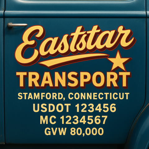 Custom Truck Door Lettering Decal Sticker Signs for US DOT Compliance | Custom USDOT Signs For Compliance | Add Your DOT, MC, GVW, CA, KYU, VIN Or Any Regulation Numbers You Need (Set of 2)