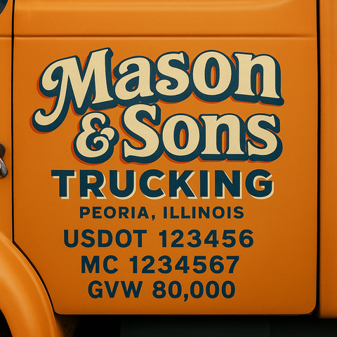 Custom Truck Door Lettering Decal Sticker Signs for US DOT Compliance | Custom USDOT Signs For Compliance | Add Your DOT, MC, GVW, CA, KYU, VIN Or Any Regulation Numbers You Need (Set of 2)