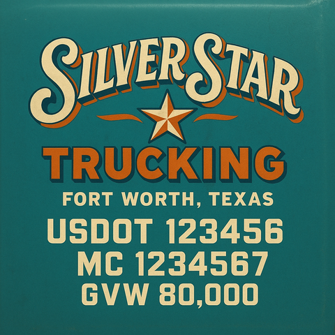 Custom Truck Door Lettering Decal Sticker Signs for US DOT Compliance | Custom USDOT Signs For Compliance | Add Your DOT, MC, GVW, CA, KYU, VIN Or Any Regulation Numbers You Need (Set of 2)