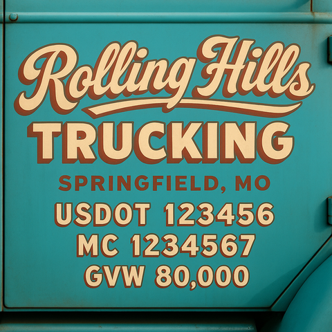 Custom Truck Door Lettering Decal Sticker Signs for US DOT Compliance | Custom USDOT Signs For Compliance | Add Your DOT, MC, GVW, CA, KYU, VIN Or Any Regulation Numbers You Need (Set of 2)