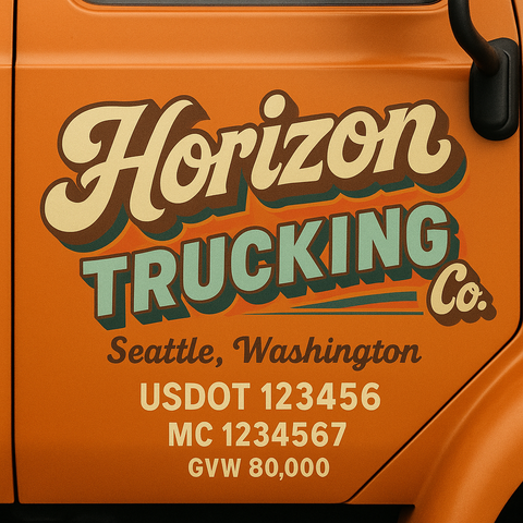 Custom Truck Door Lettering Decal Sticker Signs for US DOT Compliance | Custom USDOT Signs For Compliance | Add Your DOT, MC, GVW, CA, KYU, VIN Or Any Regulation Numbers You Need (Set of 2)