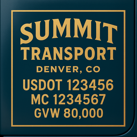 Custom Truck Door Lettering Decal Sticker Signs for US DOT Compliance | Custom USDOT Signs For Compliance | Add Your DOT, MC, GVW, CA, KYU, VIN Or Any Regulation Numbers You Need (Set of 2)